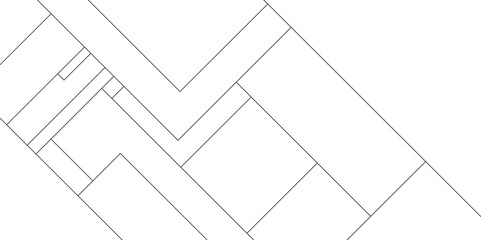 Abstract architectural drawings background with seamless geometric lines, Abstract industrial Design random lines black on white background, Paper geometric composition with abstract lines.