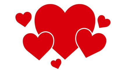 red heart with hearts white background