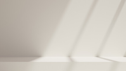 Gobo light shadow 3D model of an empty mockup in a landscape with a white textured floor