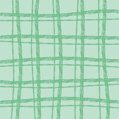 Vector hand drawn cute checkered pattern. Doodle Plaid geometrical simple texture of brush, crayon, dry chalk. Crossing lines. Abstract cute delicate pattern ideal for fabric, textile, wallpaper