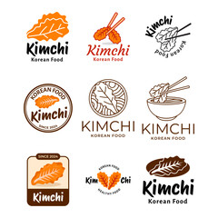 Set of Kimchi Korean food logo vector illustration design