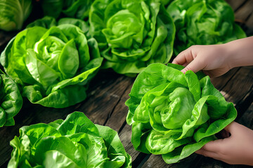 Farm fresh greens on the counter.