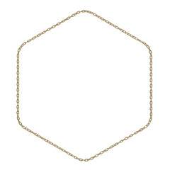 Fototapeta premium Beyond Tradition: Break the mold with this 3D hexagonal frame, defying standard shapes and offering your art a unique platform. Choose timeless gold chainsBeyond Tradition: Break the mold with this 3D