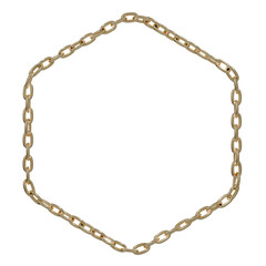 Balance & Unity: Embrace the perfect union of opposites in this 3D golden hexagon frame, crafted from shimmering chains. Let your art tell a story of harmony. 