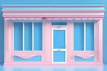 3d style cute tiny pink and blue boutique 