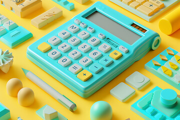 a 3d scanned model of a calculator in the style of tu