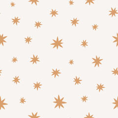 Seamless pattern with gold stars