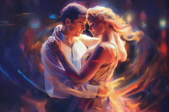Elegant Dance Couple in Abstract