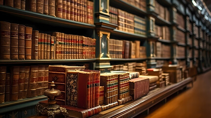 Obraz premium Stack of books on minimalist background, perfect for educational or literary themes