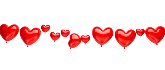 garland of red shape hearts