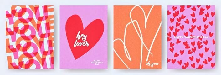 Concept créatif des cartes de Joyeuses Saint-Valentin.