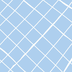 Vector hand drawn cute checkered pattern. Plaid geometrical simple texture. Crossing lines. Abstract cute delicate pattern ideal for fabric, textile, wallpaper.