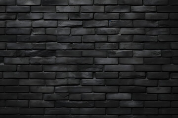 Rough black texture brick wall background - Ai Generated