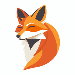 Obraz premium Flat modern logo Fox vector icon illustration
