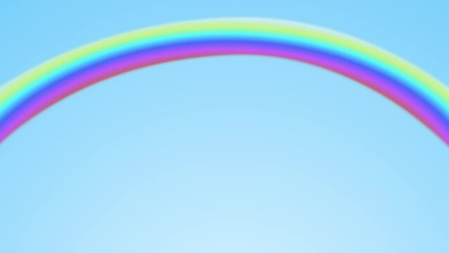 Animation material where a colorful rainbow appears (blue gradation background), blue sky, overlay, visual effects,