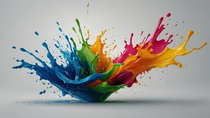 Crédence de cuisine en verre imprimé Papillons en grunge colorful paint splashes
