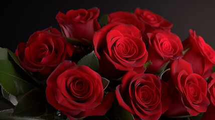 Obraz premium Red roses flowers love romantic