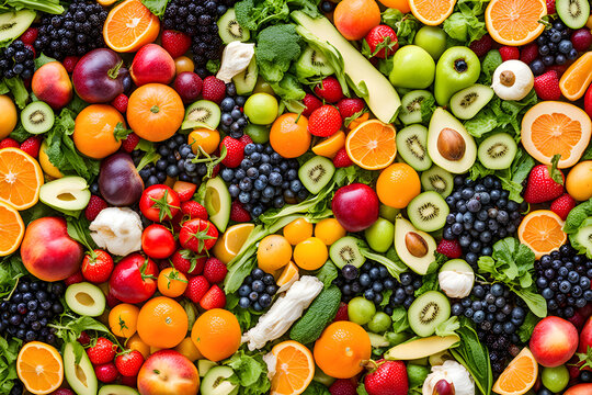 healthy food and fruits detailed background