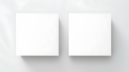 Two White square Paper Notes on a white Background. Brainstorming Template with Copy Space