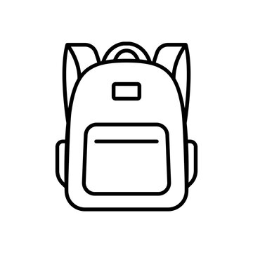 recommend clip art: Backpack icon. Simple outline style. Bag, school, back, pack, schoolbag, knapsack, student concept. Thin line symbol. Vector illustration isolated.