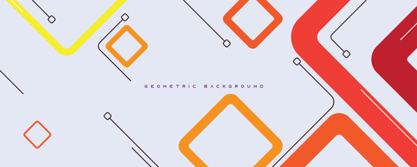 Abstract geometric background with orange rounded shape decoration