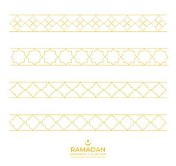 Ramadan ornament collection. Seamless ornamental frames and borders collection. Oriental, Islamic, Eastern and Arabic styles.