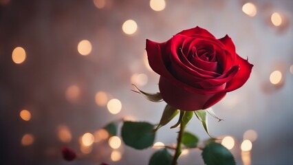 red rose on the water a red rose with a blur background 