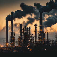 Industry or Factory with Carbon Capture - obrazy, fototapety, plakaty