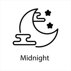 Midnight  Icons vector, website, booking sites and mobile apps. Graphic contour logo for offers, commerce, ui ux and other design needs. Vector isolated stock illustration