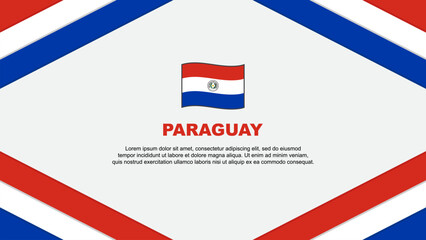 Paraguay Flag Abstract Background Design Template. Paraguay Independence Day Banner Cartoon Vector Illustration. Paraguay Template