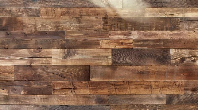 Sunlit Wooden Plank Wallpaper: Warmth and Texture for Your Space Seamless looping 4k time-lapse virtual video animation background. Generated AI