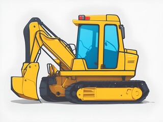 Fototapeta premium excavator isolated on transparent background png,backhoe clipart
