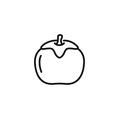 Persimmon line icon isolated on transparent background