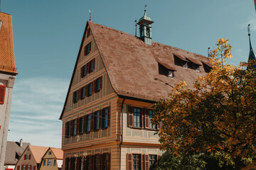 Old national German town house in Bietigheim-Bissingen, Baden-Wuerttemberg, Germany, Europe. Old Town is full of colorful and well preserved buildings.
