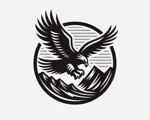 Eagle logo. Hawk emblem design editable for your business. Vector illustration.
