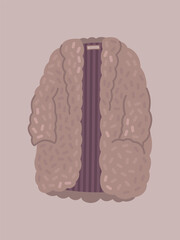 Woman boho furry coat