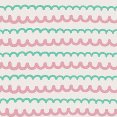 Wave curly blue lines pattern