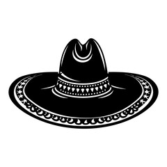 Fototapeta na wymiar Silhouette mexican hat sombrero black color only