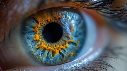 Human Eye Macro, a close-up of a human eye, capturing the intricate details and reflections.