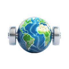Earth-shaped dumbbell, highlighting the significance of fitness png