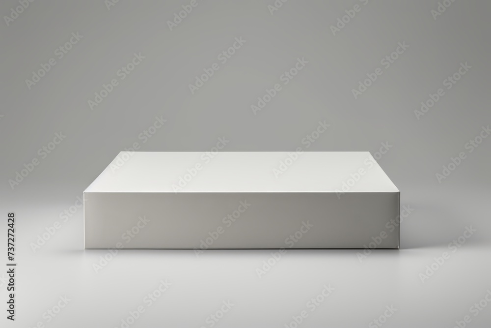 Poster clean and minimalistic box mock up on a plain gray surface