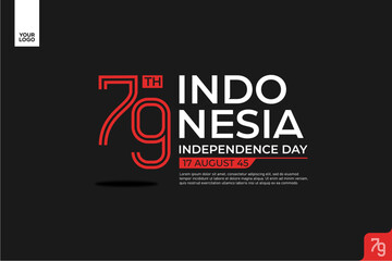 Fototapeta na wymiar 79th Indonesia Independence Day Logotype.