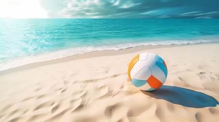 Fototapeta na wymiar Beach volleyball illustration, volleyball match