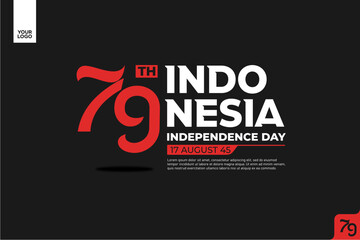 Obraz premium 79th Indonesia Independence Day Logotype.