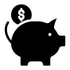 piggy bank glyph icon