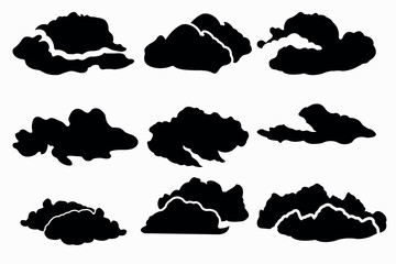 Cloud black vector graphic design