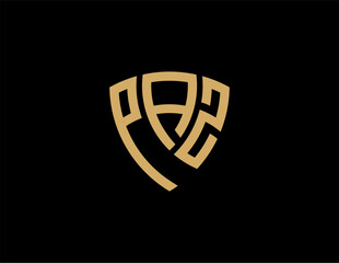 PAZ creative letter shield logo design vector icon illustration	