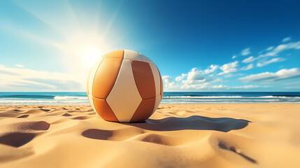 Beach volleyball, concept of healthy living, summer vacation, outdoor activities and travel