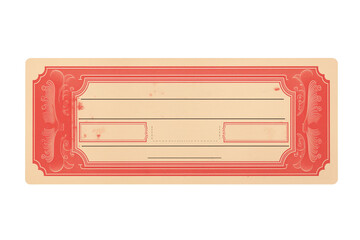blank vintage ticket design template with transparent background - obrazy, fototapety, plakaty