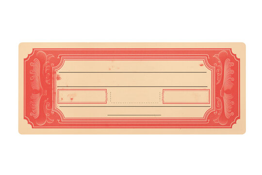 blank vintage ticket design template with transparent background